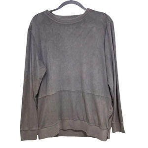 COHESIVE AND CO Dove Gray Faux Suede Sweatshirt